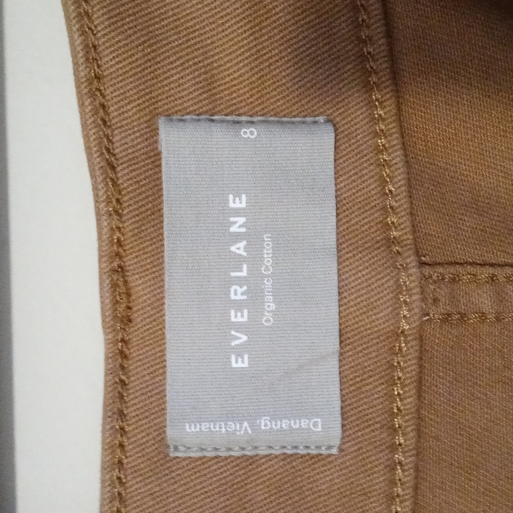Everlane Tan Organic Cotton Wide Leg Cropped Pants - Picture 3 of 4